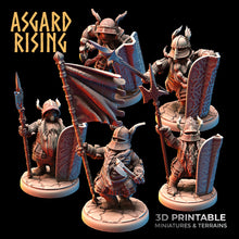 Load image into Gallery viewer, Dwarven Plate Armor Shield Wall Modular Set - Asgard Rising - Wargaming D&amp;D DnD
