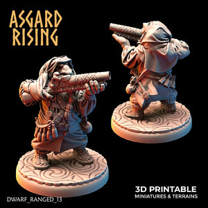 Dwarven Short Barreled Firearm Warriors Modular Set - Asgard Rising - Wargaming D&D DnD