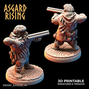 Dwarven Short Barreled Firearm Warriors Modular Set - Asgard Rising - Wargaming D&D DnD