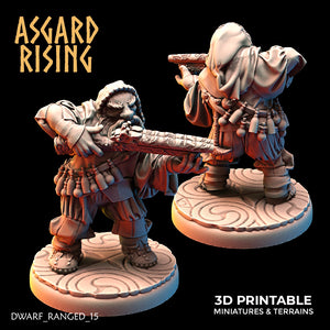 Dwarven Short Barreled Firearm Warriors Modular Set - Asgard Rising - Wargaming D&D DnD
