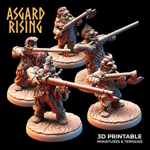 Dwarven Firearm Warriors Modular Set - Asgard Rising - Wargaming D&D DnD