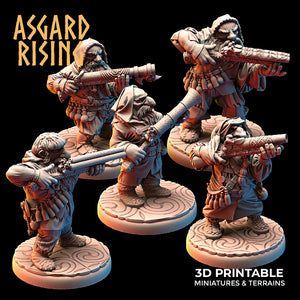 Dwarven Short Barreled Firearm Warriors Modular Set - Asgard Rising - Wargaming D&D DnD
