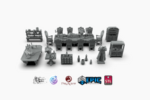 Load image into Gallery viewer, Dracul&#39;s Manor Dining Room Furnishing Set - Wargaming D&amp;D DnD Vampire Dracula