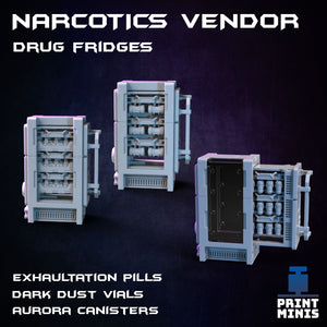 Narcotics Store Drug Fridges - Night Market - Print Minis - Wargaming D&D DnD