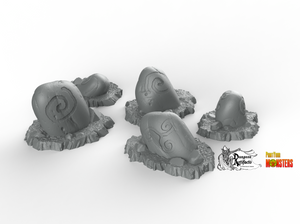 Druidic Giant Pebbles - Fantastic Plants and Rocks Vol. 2 - Print Your Monsters - Wargaming D&D DnD