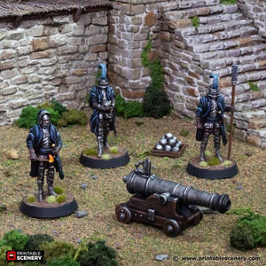 Empire Cannon Team - King and Country - Printable Scenery Wargaming D&D DnD 28mm 32mm 40mm 54mm 75mm 100mm 125mm