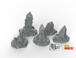 Enchanted Obelisks - Fantastic Plants and Rocks Vol. 2 - Print Your Monsters - Wargaming D&D DnD