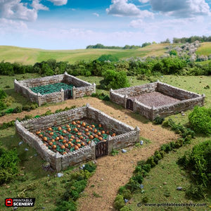 Farm Fields - King and Country - Printable Scenery Terrain Wargaming D&D DnD