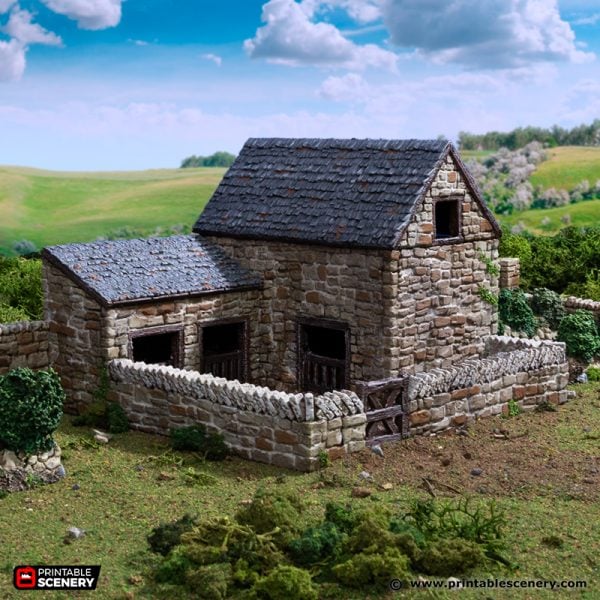 Farm Pig Pen - King and Country - Printable Scenery Terrain Wargaming D&D DnD 10mm 15mm 20mm 25mm 28mm 32mm 40mm 54mm Painted options