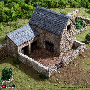 Farm Pig Pen - King and Country - Printable Scenery Terrain Wargaming D&D DnD 10mm 15mm 20mm 25mm 28mm 32mm 40mm 54mm Painted options