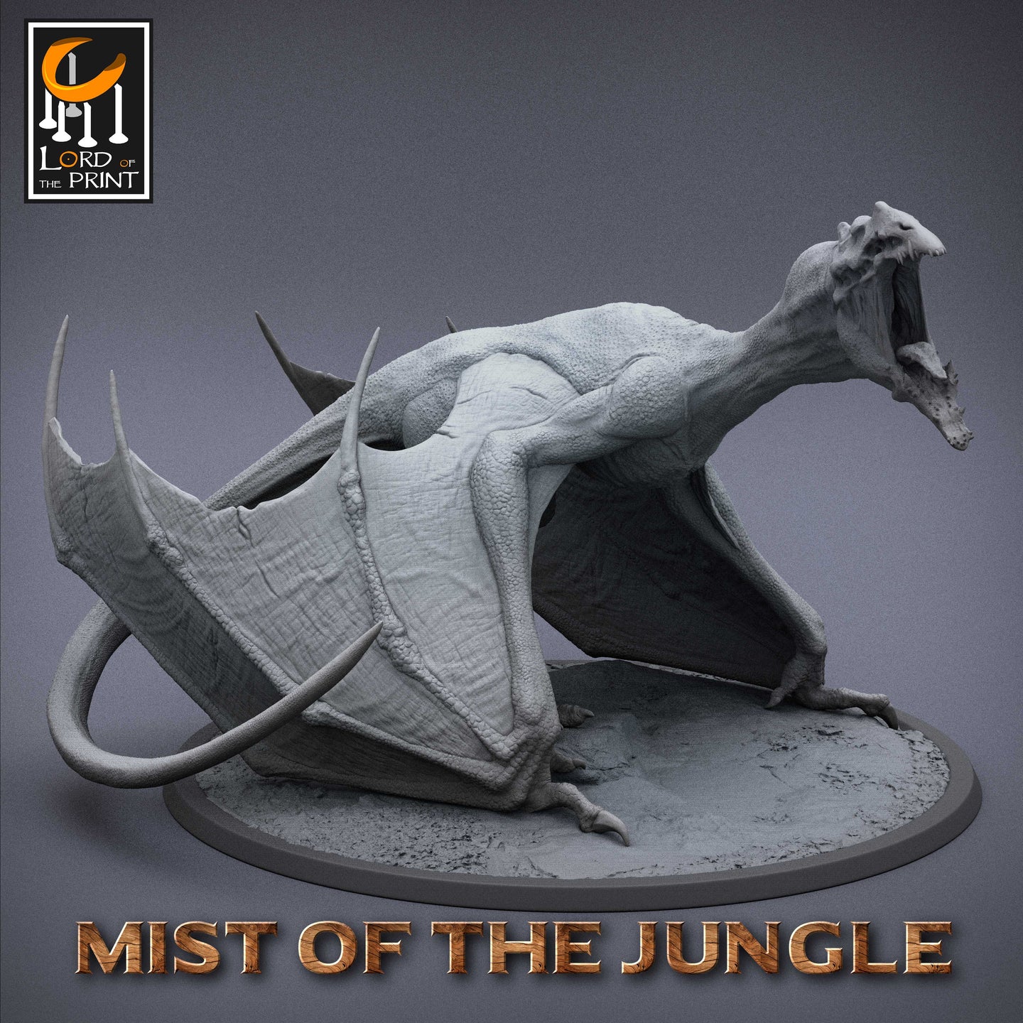 Feral Prehistoric Wyvern - Scream - Mist of the Jungle - Lord of the Print - Wargaming D&D DnD