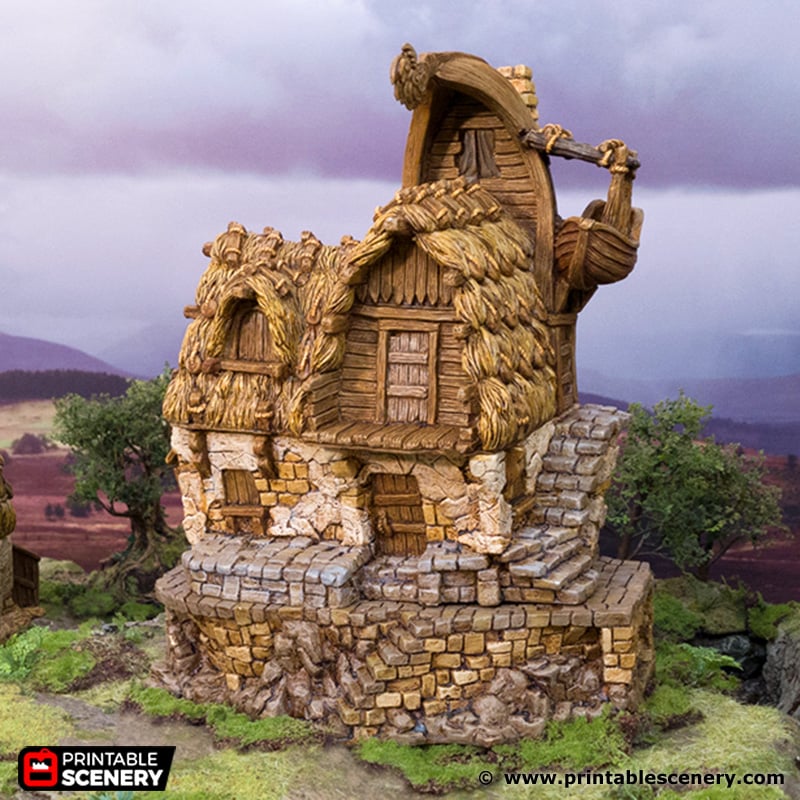 The Fisherman's Hut - Hagglethorn Hollow Fishermans Hut Fishermens Hut Printable Scenery 15mm 20mm 28mm 32mm 37mm Terrain D&D DnD