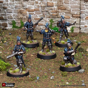 Handgunners - King and Country - Printable Scenery Wargaming D&D DnD 28mm 32mm 40mm 54mm