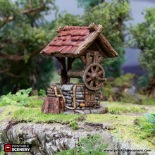 Load image into Gallery viewer, Rustic Well - The Well - Hagglethorn Hollow - Printable Scenery Wargaming D&amp;D DnD Wishing Well