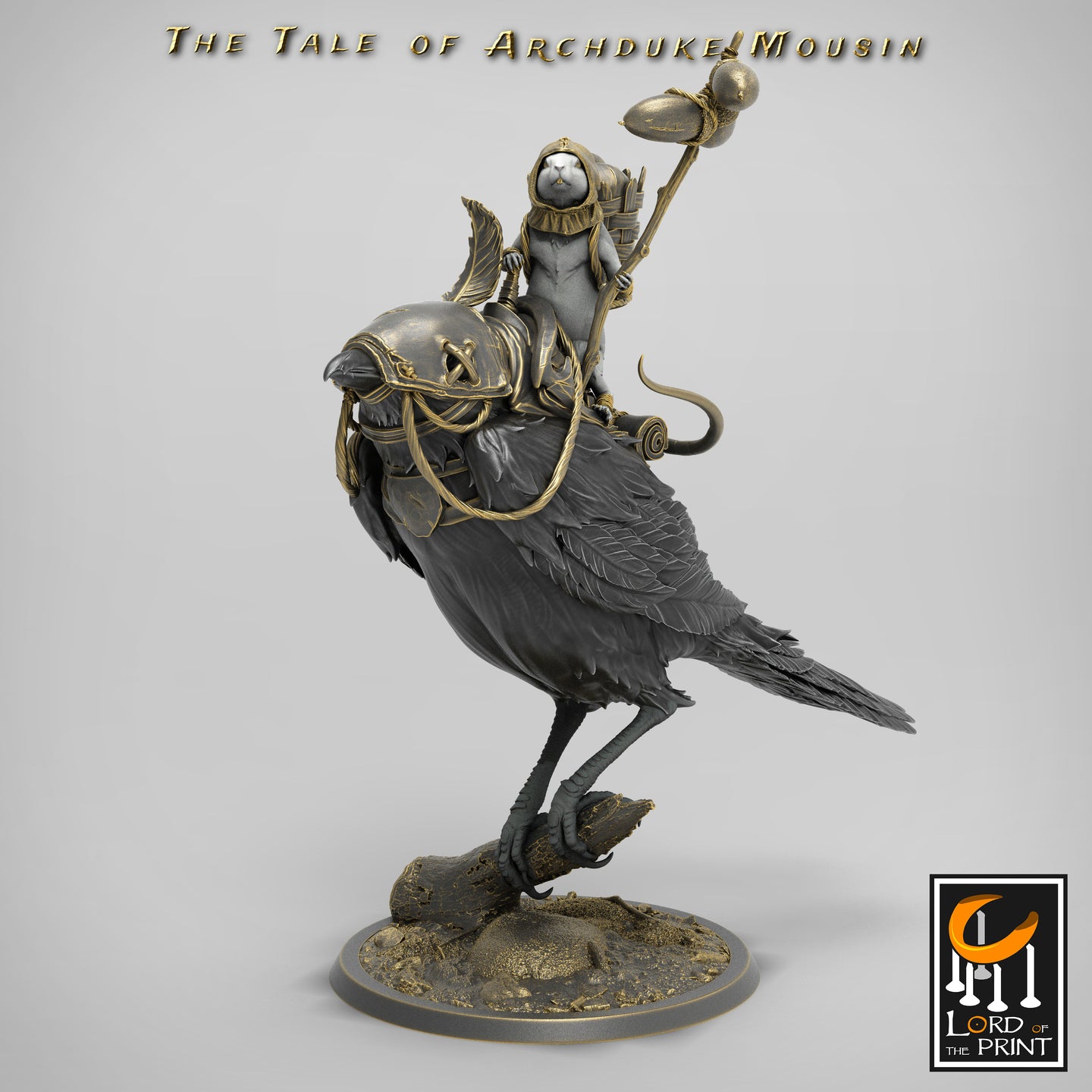 Perched Magpie - Mounted - The Tale of Archduke Mousin - Lord of the Print - Wargaming D&D DnD