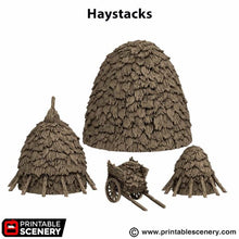 Load image into Gallery viewer, Haystacks - King and Country - Printable Scenery Terrain Wargaming D&amp;D DnD 10mm 15mm 20mm 25mm 28mm 32mm 40mm 54mm Painted options