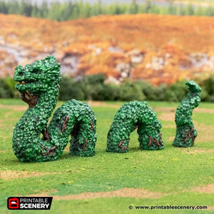 Dragon Hedgerows - Rise of the Halflings - Printable Scenery Terrain Wargaming D&D DnD