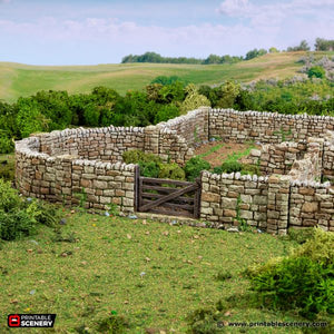 Country High Walls - King and Country - Printable Scenery Terrain Wargaming D&D DnD