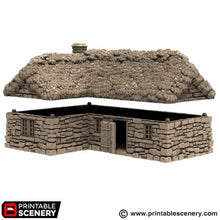 Load image into Gallery viewer, Highland Stone Barn - King and Country - Printable Scenery Terrain Wargaming D&amp;D DnD 10mm 15mm 20mm 25mm 28mm 32mm 40mm 54mm Painted options