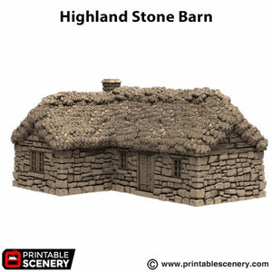 Highland Stone Barn - King and Country - Printable Scenery Terrain Wargaming D&D DnD 10mm 15mm 20mm 25mm 28mm 32mm 40mm 54mm Painted options