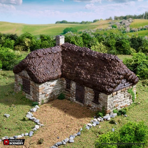 Highland Stone Barn - King and Country - Printable Scenery Terrain Wargaming D&D DnD 10mm 15mm 20mm 25mm 28mm 32mm 40mm 54mm Painted options