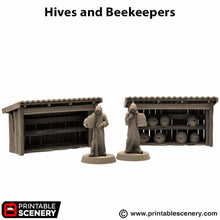 Load image into Gallery viewer, Hives and Beekeepers - King and Country - Printable Scenery Wargaming D&amp;D DnD 28mm 32mm 40mm 54mm