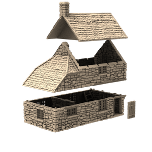 Hollyhock Cottage - King and Country - Printable Scenery Terrain Wargaming D&D DnD 10mm 15mm 20mm 25mm 28mm 32mm 40mm 54mm Painted options