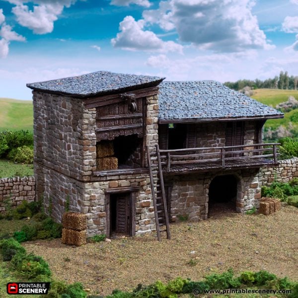 King Stables - King and Country - Printable Scenery Terrain Wargaming D&D DnD 10mm 15mm 20mm 25mm 28mm 32mm 40mm 54mm Painted options