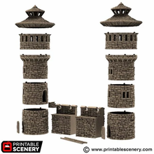 Load image into Gallery viewer, King&#39;s Round Tower - King and Country - Printable Scenery Terrain Wargaming D&amp;D DnD 10mm 15mm 20mm 25mm 28mm 32mm 40mm 54mm Painted options