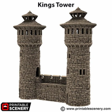 Load image into Gallery viewer, King&#39;s Round Tower - King and Country - Printable Scenery Terrain Wargaming D&amp;D DnD 10mm 15mm 20mm 25mm 28mm 32mm 40mm 54mm Painted options