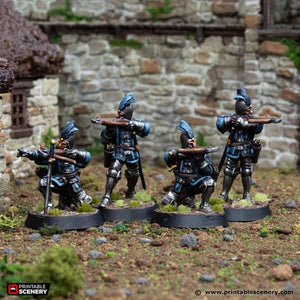 Crossbowmen - King and Country - Printable Scenery Wargaming D&D DnD 28mm 32mm 40mm 54mm