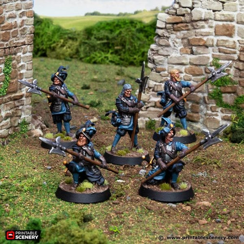 Kings Guard and Freeguild Halberdiers - King and Country - Printable Scenery Wargaming D&D DnD 28mm 32mm 40mm 54mm