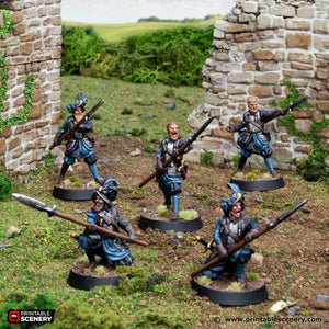 Kings Guard and Freeguild Spearmen - King and Country - Printable Scenery Wargaming D&D DnD 28mm 32mm 40mm 54mm