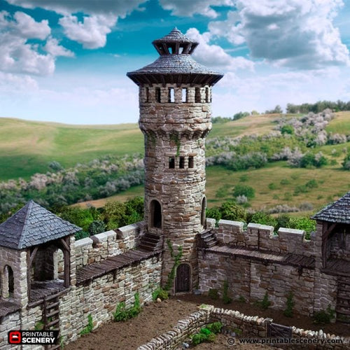 King's Round Tower - King and Country - Printable Scenery Terrain Wargaming D&D DnD 10mm 15mm 20mm 25mm 28mm 32mm 40mm 54mm Painted options