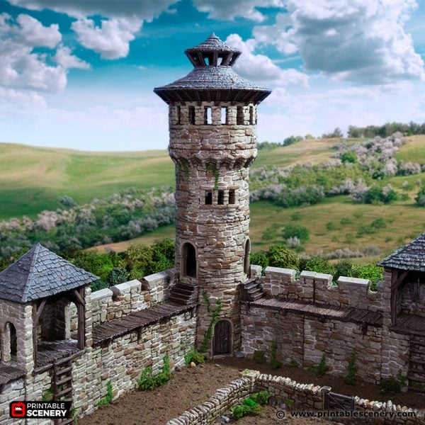 King's Round Tower - King and Country - Printable Scenery Terrain Wargaming D&D DnD 10mm 15mm 20mm 25mm 28mm 32mm 40mm 54mm Painted options