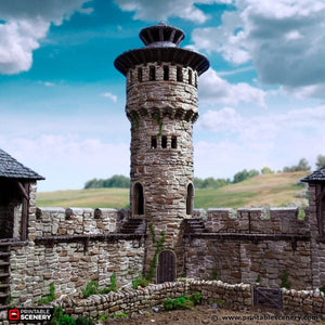 King's Round Tower - King and Country - Printable Scenery Terrain Wargaming D&D DnD 10mm 15mm 20mm 25mm 28mm 32mm 40mm 54mm Painted options