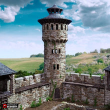 Load image into Gallery viewer, King&#39;s Round Tower - King and Country - Printable Scenery Terrain Wargaming D&amp;D DnD 10mm 15mm 20mm 25mm 28mm 32mm 40mm 54mm Painted options