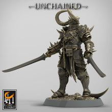 Load image into Gallery viewer, Olaf&#39;s Light Soldier with Dual Swords - Chief - Unchained - Lord of the Print - Wargaming D&amp;D DnD