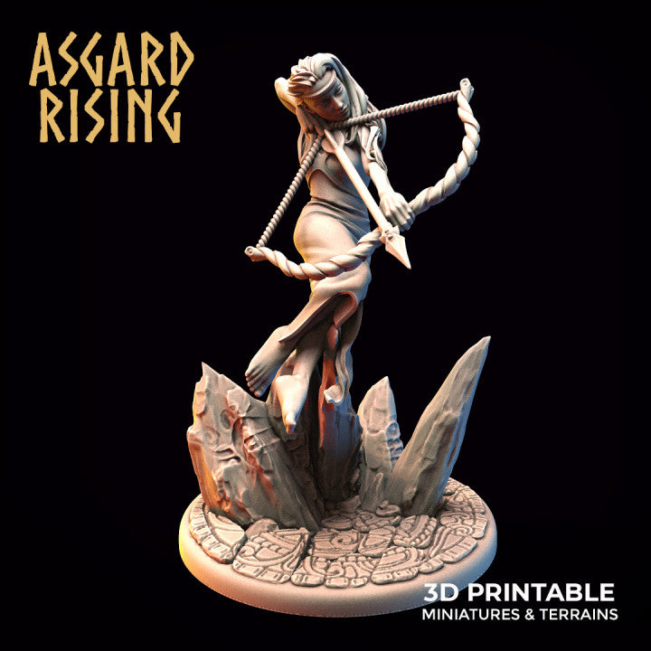 Lady Phantom with Bow - Asgard Rising Miniatures - Wargaming D&D DnD