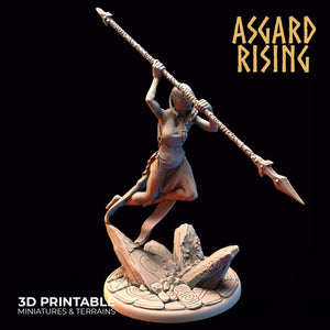 Lady Phantom with Spear - Asgard Rising Miniatures - Wargaming D&D DnD