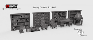 Library Furniture Set - 28mm 32mm Clorehaven and the Goblin Grotto Wargaming Terrain Scatter D&D, DnD