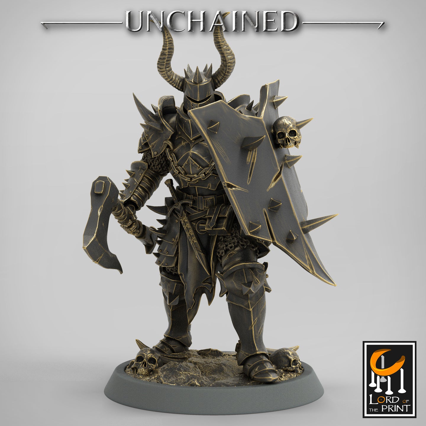 Olaf's Light Soldier with Axe and Shield - Stand - Unchained - Lord of the Print - Wargaming D&D DnD