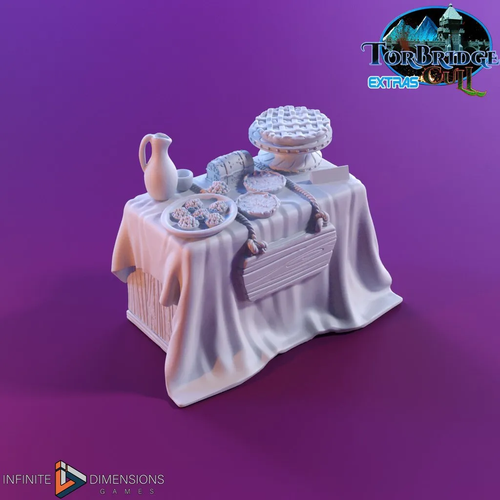 Linzer Torte Stand - Torbridge Cull - Infinite Dimensions Terrain Wargaming D&D DnD 28mm 32mm 40mm 54mm