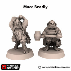 Mace Beadly - Rise of the Halflings - Printable Scenery Wargaming D&D DnD 28mm 32mm 40mm 54mm