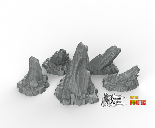 Martian Cliffs - Fantastic Plants and Rocks Vol. 2 - Print Your Monsters - Wargaming D&D DnD
