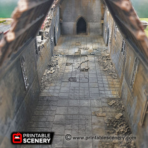 Ruined Medieval Church - 15mm 28mm 32mm 37mm Time Warp Wargaming Terrain Scatter D&D, DnD