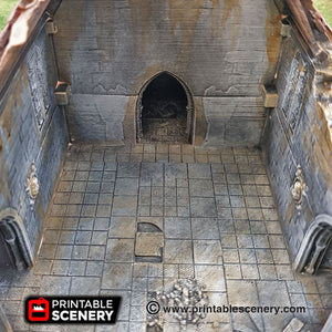 Ruined Medieval Church - 15mm 28mm 32mm 37mm Time Warp Wargaming Terrain Scatter D&D, DnD