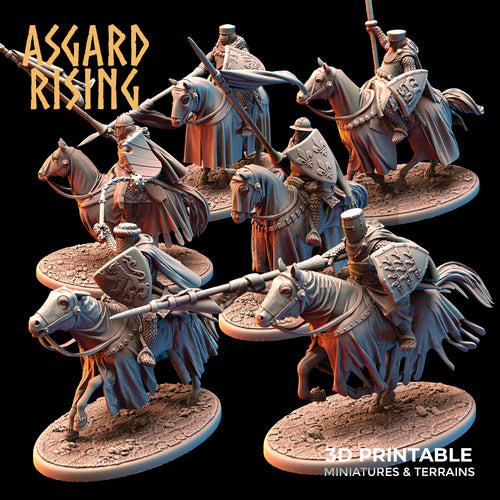 Medieval Heavy Cavalry Warband Set - Asgard Rising Miniatures - Wargaming D&D DnD