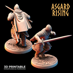 Medieval Knights Two-Handed Weapons Warband Modular Set - Asgard Rising Miniatures - Wargaming D&D DnD