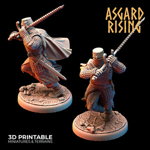 Medieval Knights Two-Handed Weapons Warband Modular Set - Asgard Rising Miniatures - Wargaming D&D DnD